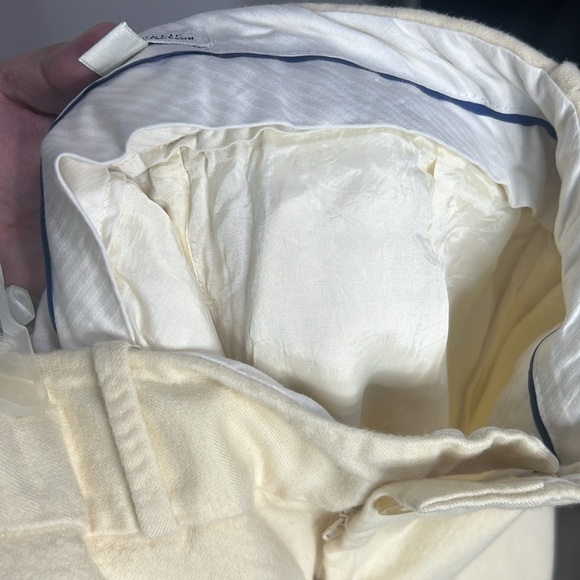 !SOLD! BANANA REPUBLIC Jacks on Fit US 2 Wideleg Beige Wool Soft Straight Cut - Picture 9 of 9